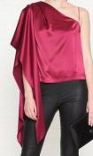 1 X OUTLINE PENTON SIDE DRAPE TOP - PURPLE / UK SIZE 10 / RRP £185.00 / BRAND NEW WITH TAGS