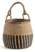 ZAC ROUND BELL BASKET IN WOVEN SEAGRASS / RRP £36 / CUSTOMER RETURN. GRADE A