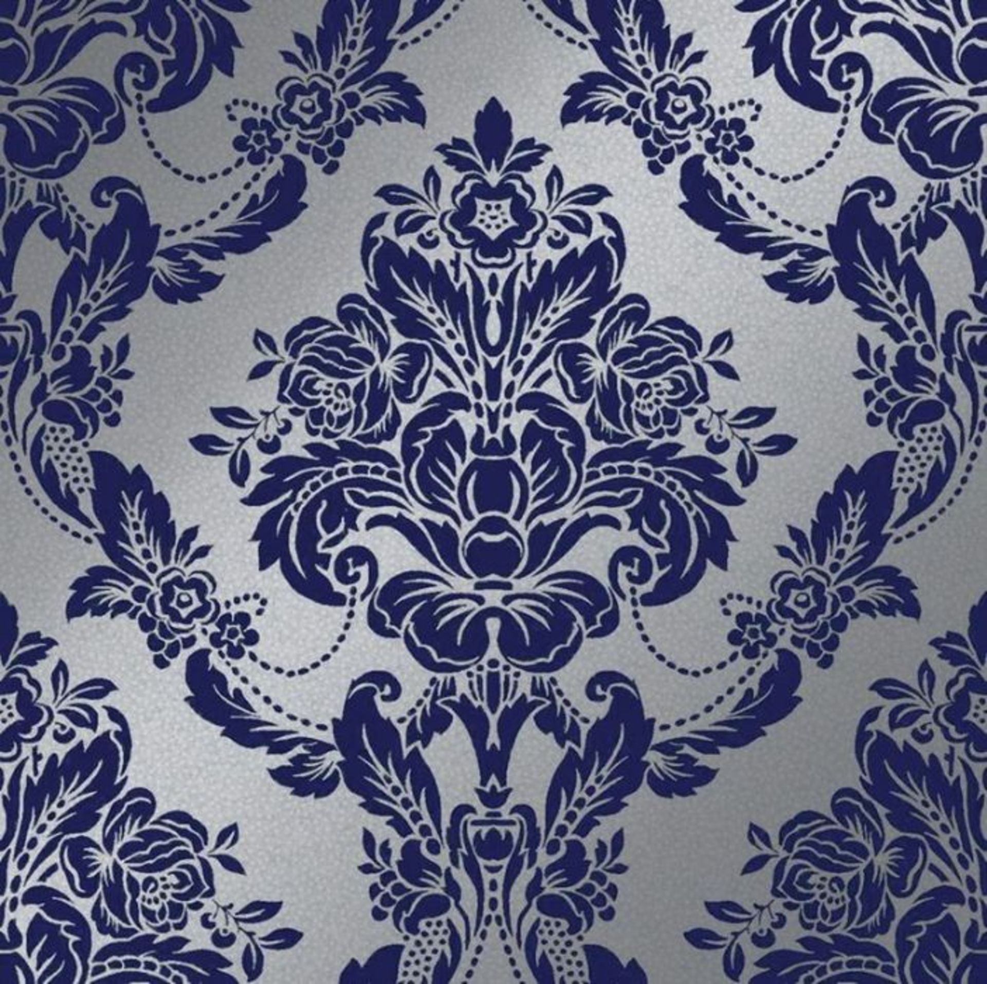 1 X ROLL OF ARTHOUSE SOPHIE CONRAN FLOCK FLEECE WALLPAPER, PALAIS SPOT IN NAVY - 900502 / AS NEW - Image 3 of 3