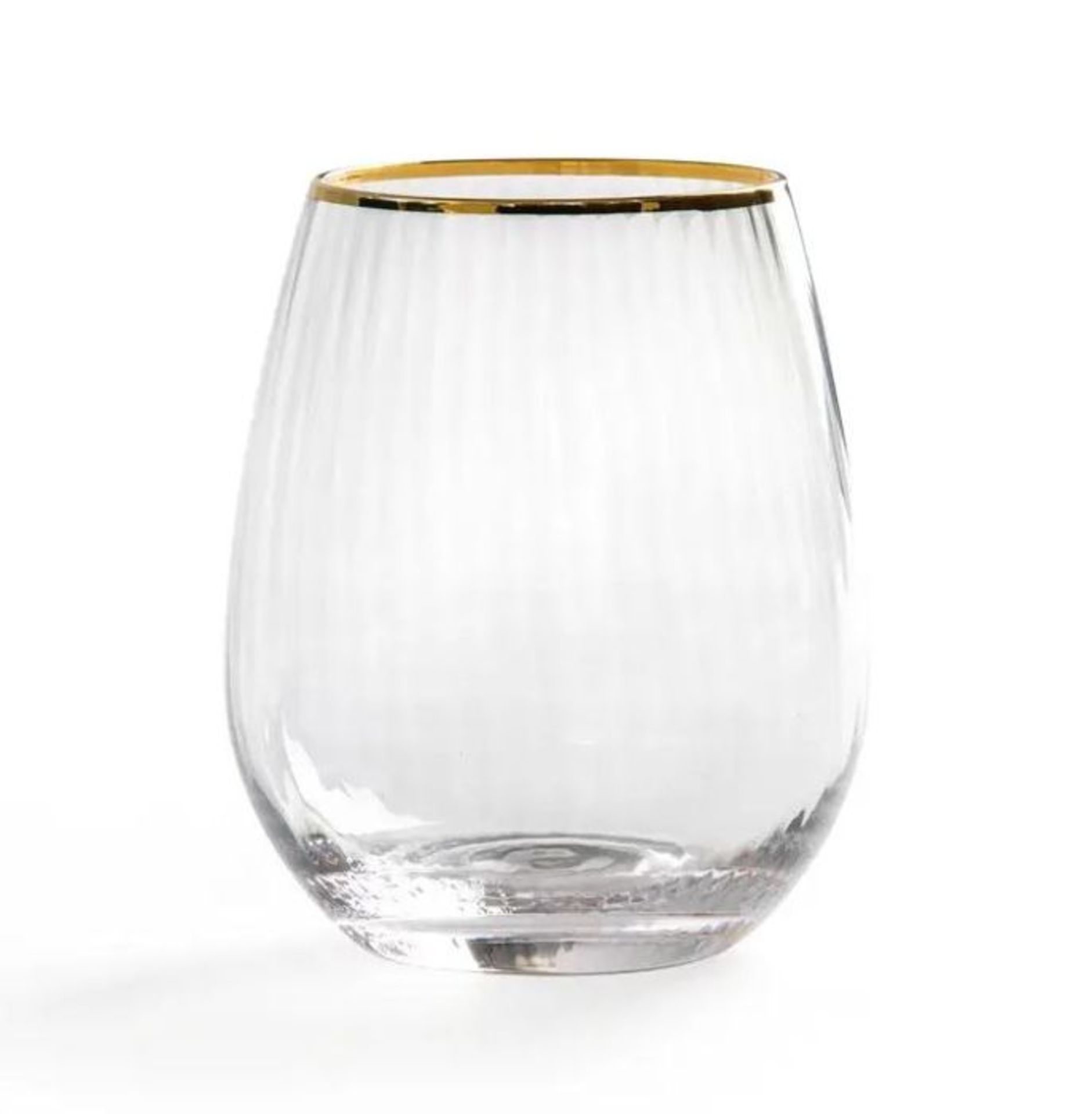 LURIK RIDGED DRINKING GLASSES, SET OF 4 / RRP £26.00 / CUSTOMER RETURN. GRADE A/B, MANUFACTURING