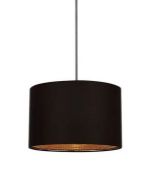 SO'HOME 30cm BLACK FABRIC LAMPSHADE WITH GOLD STUDDED INNER / RRP £39.00 / CUSTOMER RETURN. GRADE A