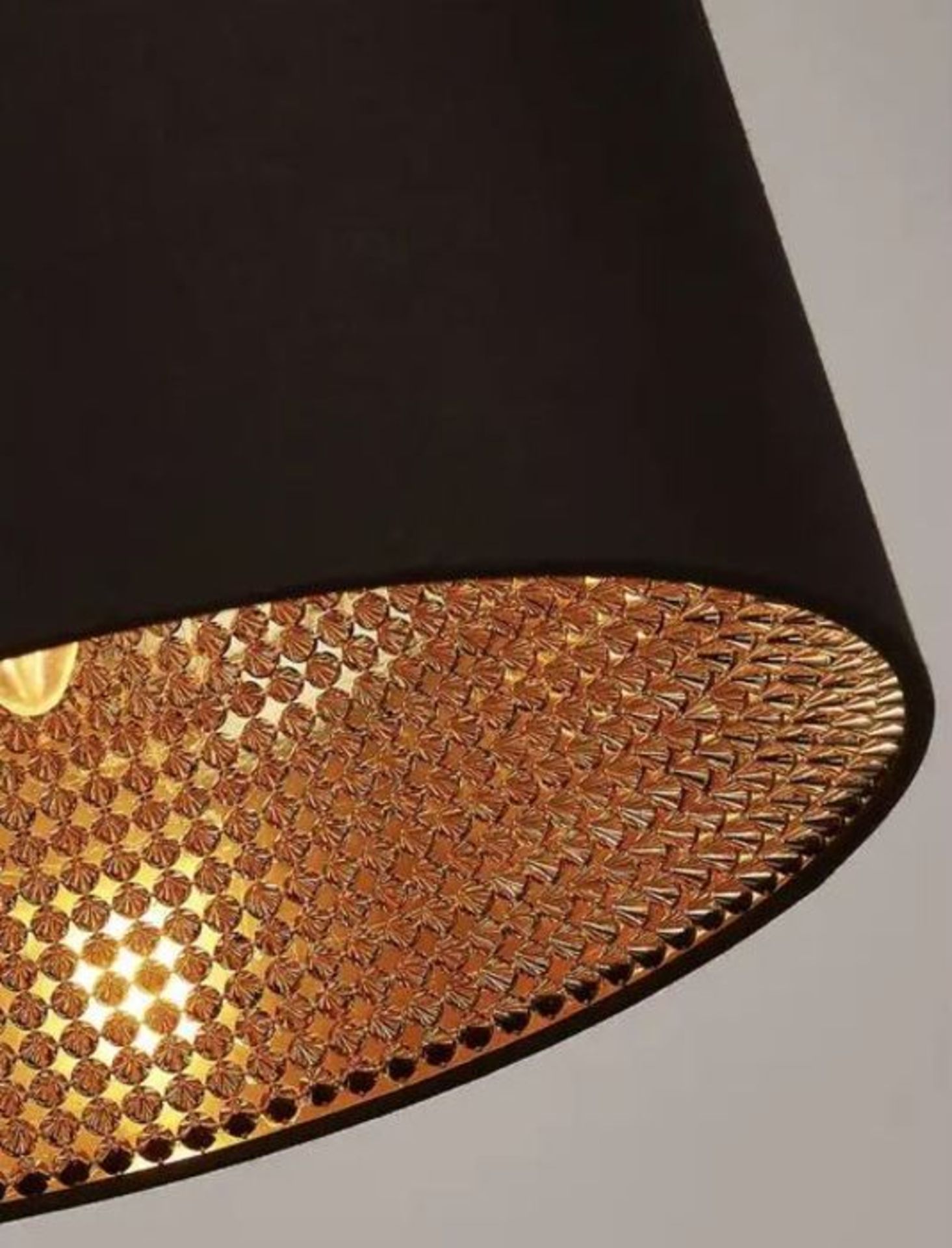 SO'HOME 30cm BLACK FABRIC LAMPSHADE WITH GOLD STUDDED INNER / RRP £39.00 / CUSTOMER RETURN. GRADE A - Image 2 of 2