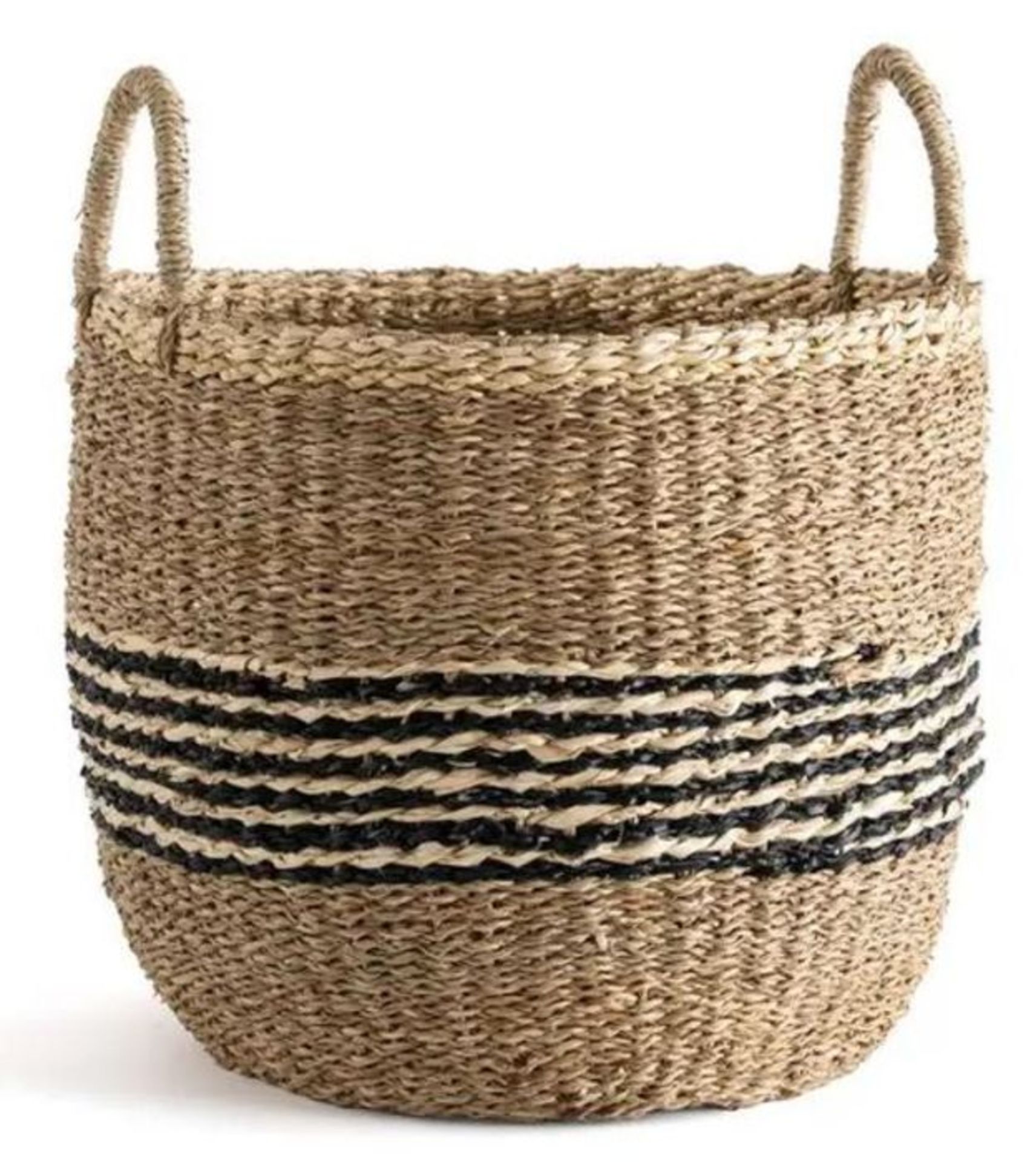 KEITA ROUND WOVEN SEAGRASS BASKET / RRP £38.00 / CUSTOMER RETURN. GRADE A