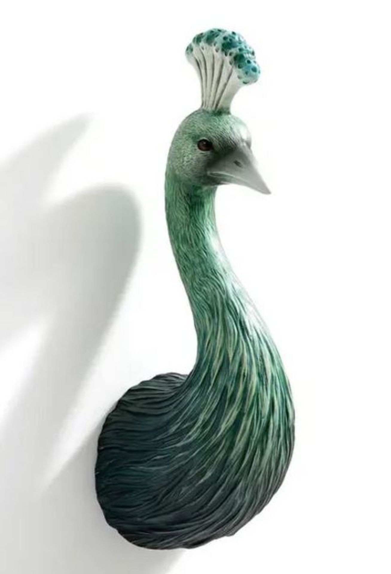 CHARLOTTE POLYRESIN PEACOCK HEAD, H40CM / RRP £50.00 / CUSTOMER RETURN. GRADE A