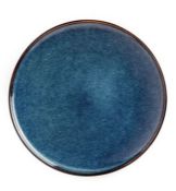 SET OF 5 ONDA STONEWARE FLAT PLATES - BLUE / RRP £50.00 / CUSTOMER RETURN. GRADE A/B, ONE SMALL/