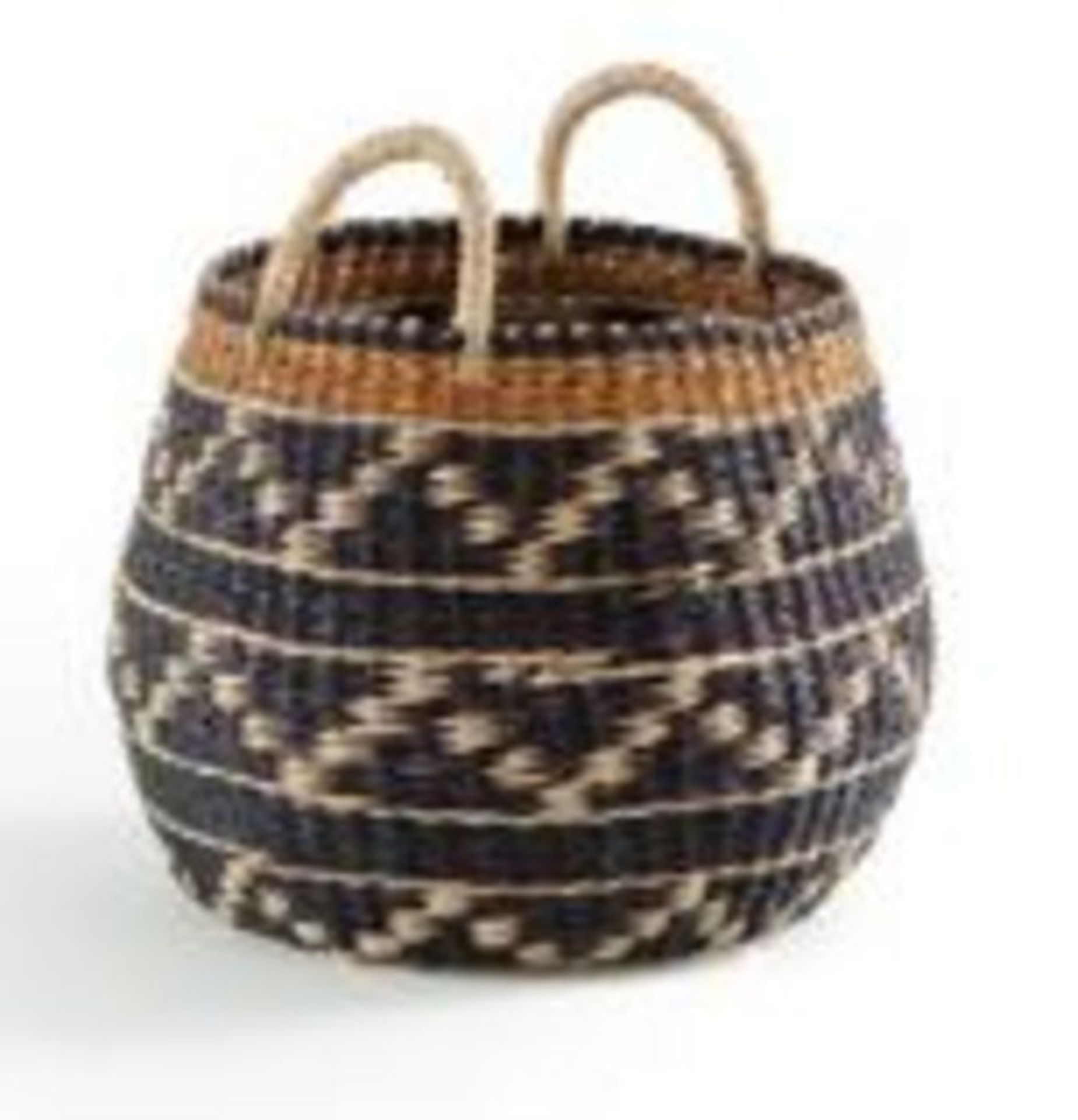 ROUND BASKET IN MULTICOLORED WICKER ZAC / CUSTOMER RETURN. GRADE A