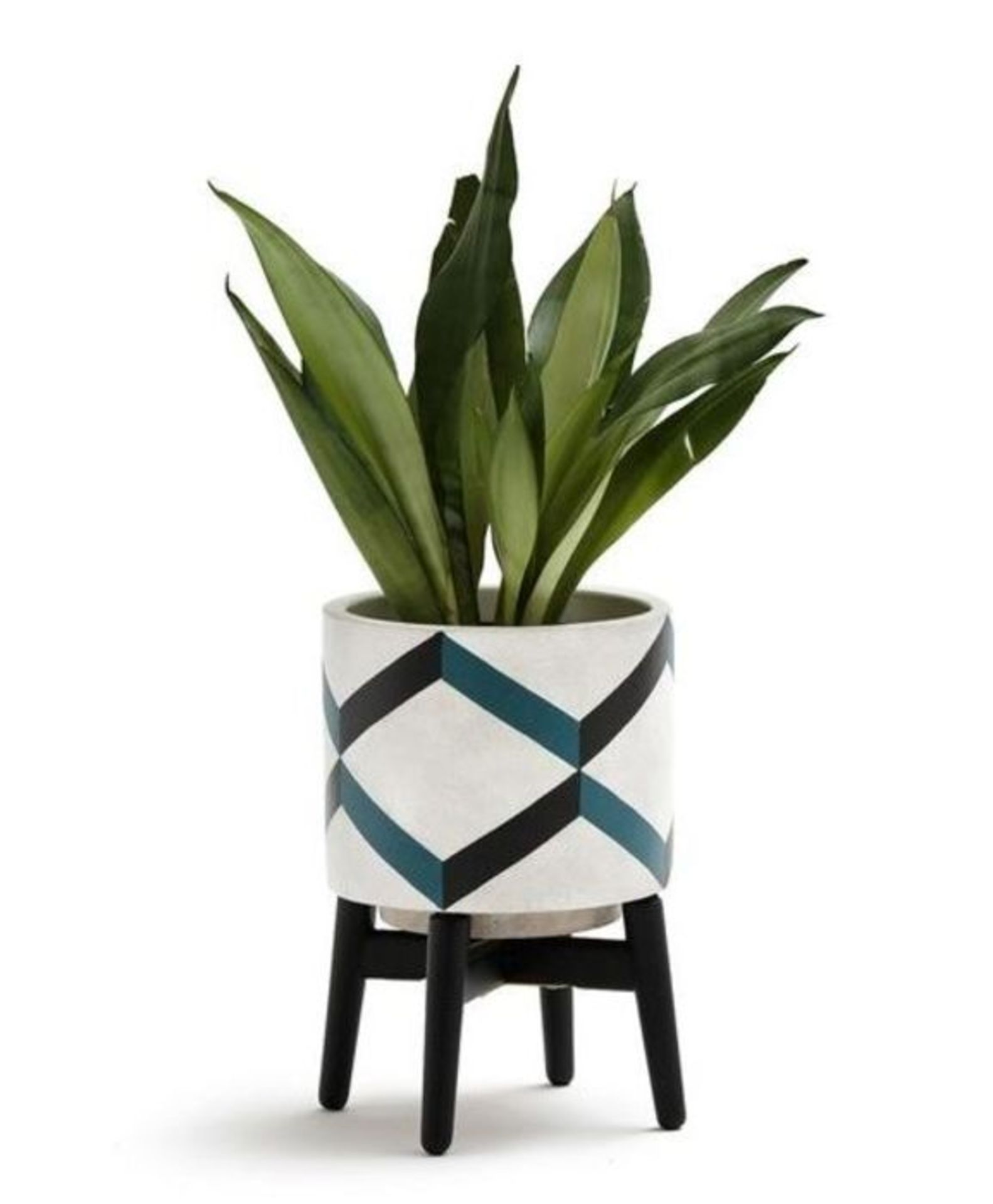 GRAFICO CERAMIC FREESTANDING PLANT POT / CUSTOMER RETURN. GRADE A/B, SOME SIGNS OF USE