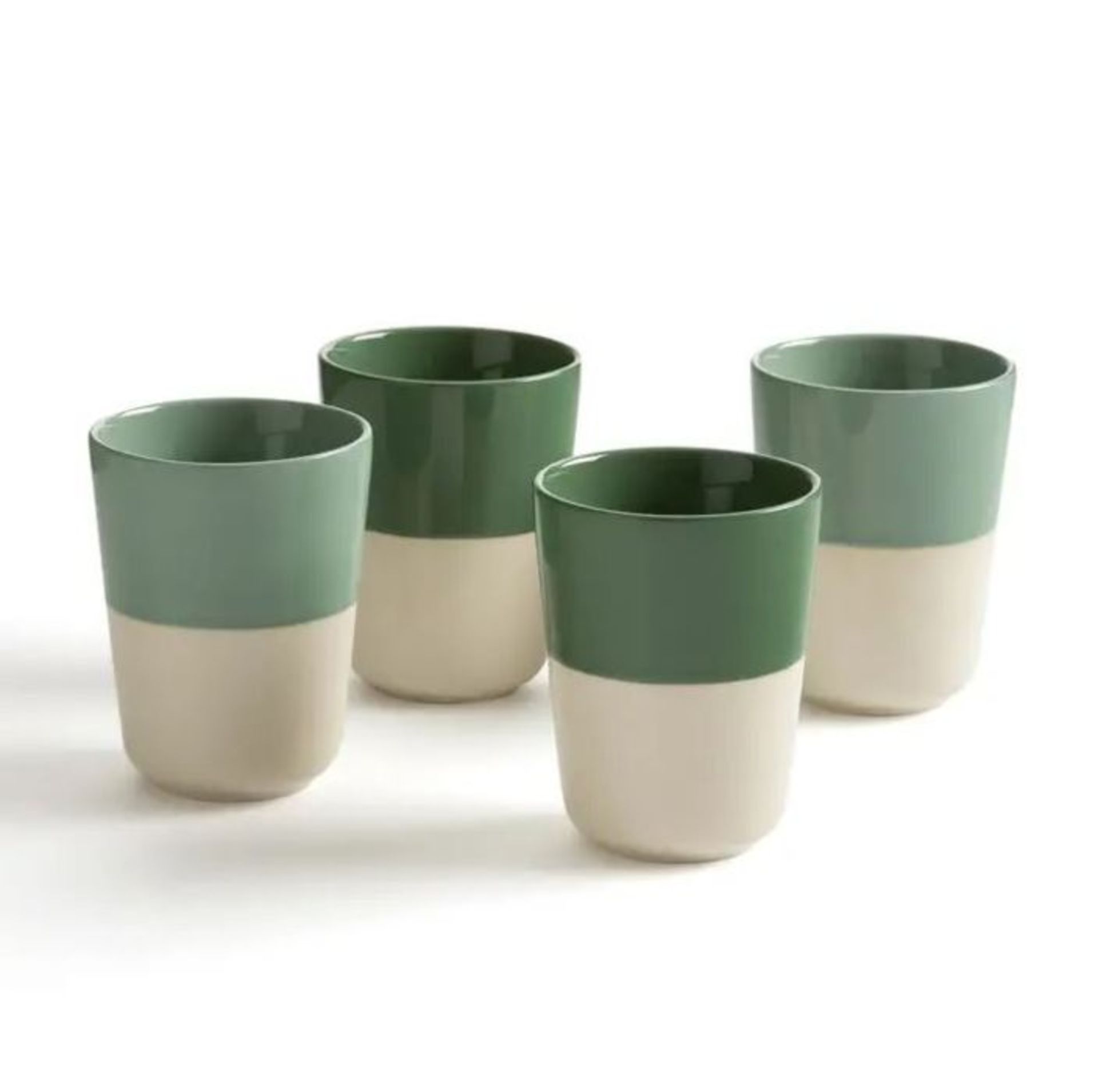 SERIA SET OF 4 TWO-TONE CUPS / RRP £26.00 / CUSTOMER RETURN. GRADE A