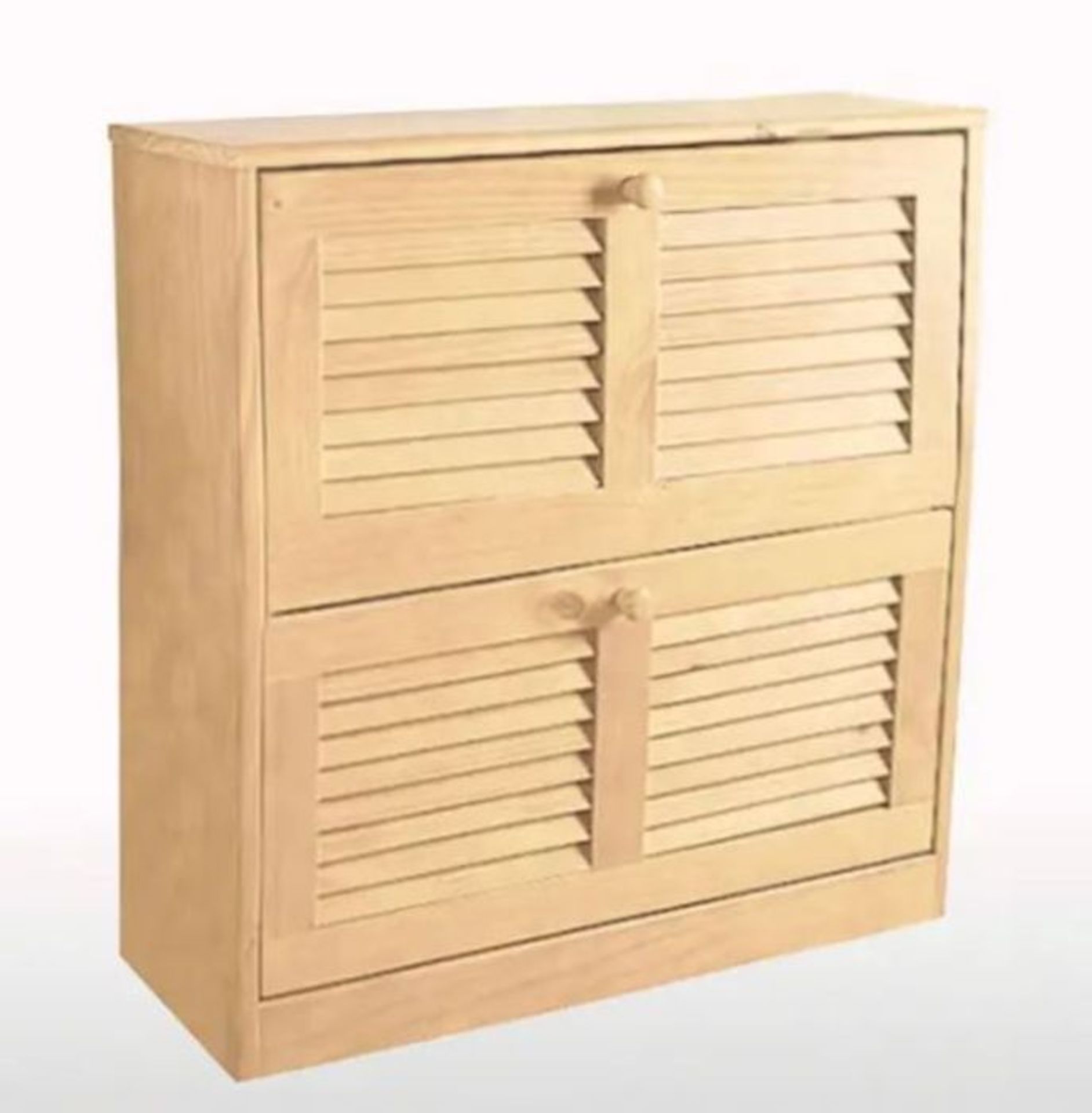 MAYOR PINE SHOE CABINET WITH 2 PULL-DOWN DOORS / RRP £135.00 / CUSTOMER RETURN. GRADE A, NO APPARENT