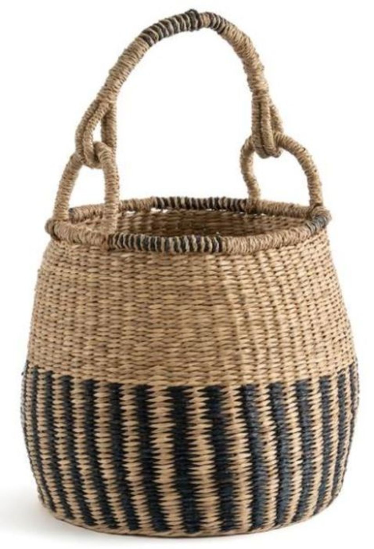 ZAC ROUND BELL BASKET IN WOVEN SEAGRASS / CUSTOPMER RETURN RRP £36.00 / GRADE A