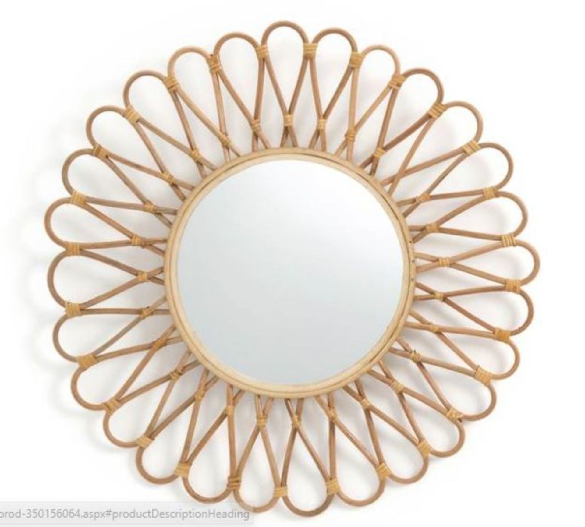 NOGU SUN-SHAPED MIRROR IN RATTAN/BAMBOO / CUSTOMER RETURN RRP £42.00 / GRADE A