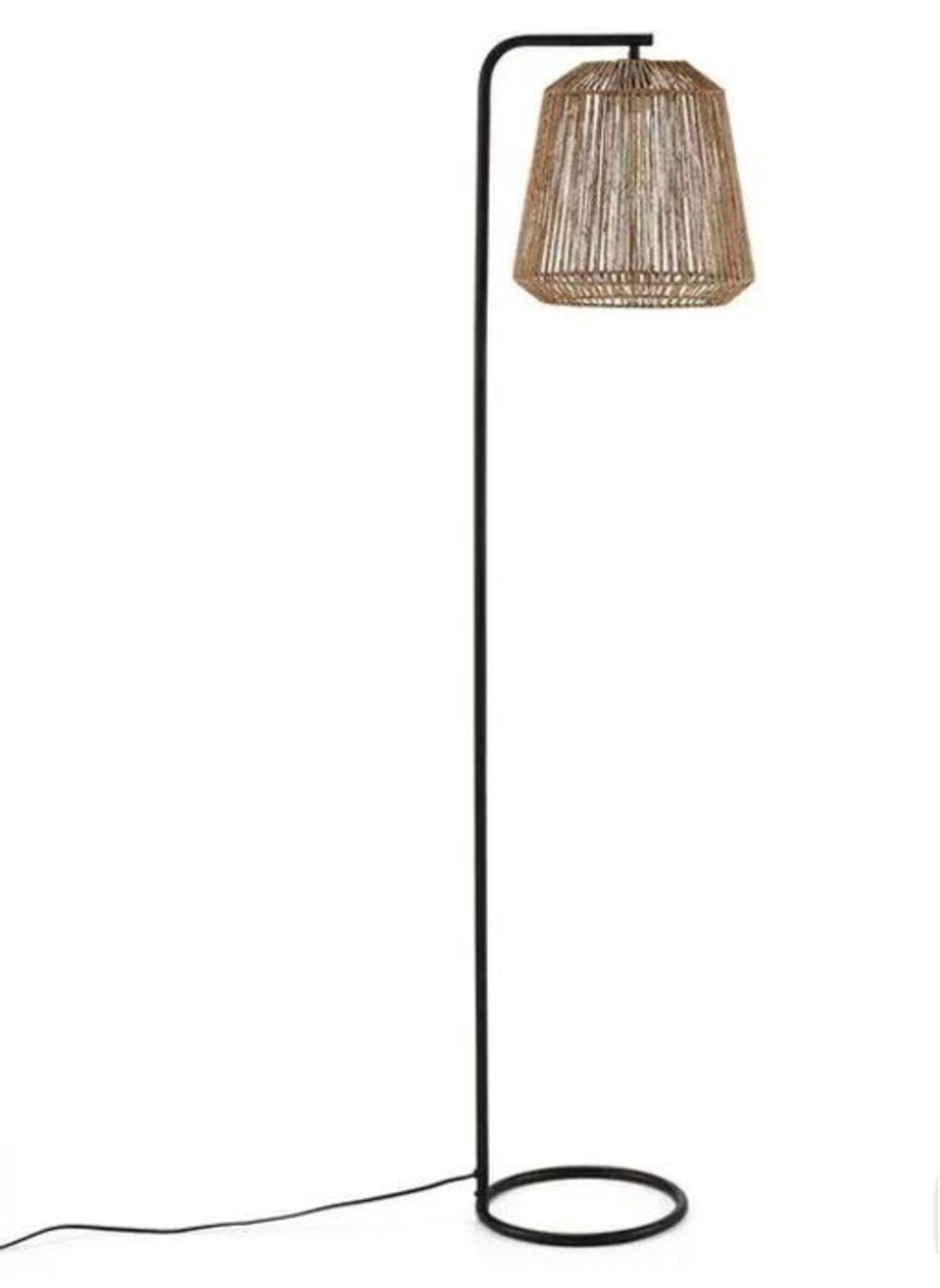 YAKU METAL AND HEMP FLOOR LAMP / RRP £140.00 / UNTESTED CUSTOMER RETURN. GRADE A, NO APPARENT
