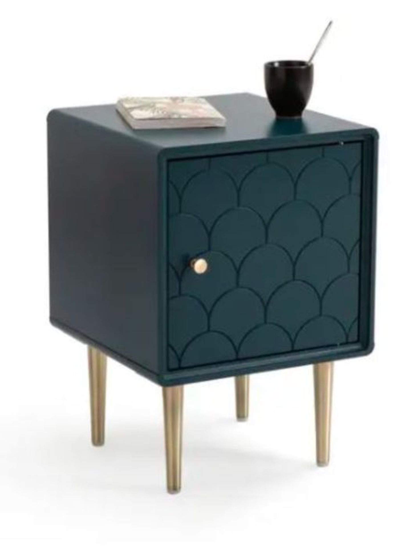 LUXORE BEDSIDE TABLE WITH REVERSIBLE DOOR / RRP £135.00 / CUSTOMER RETURN GRADE A/B MINOR WEAR ON