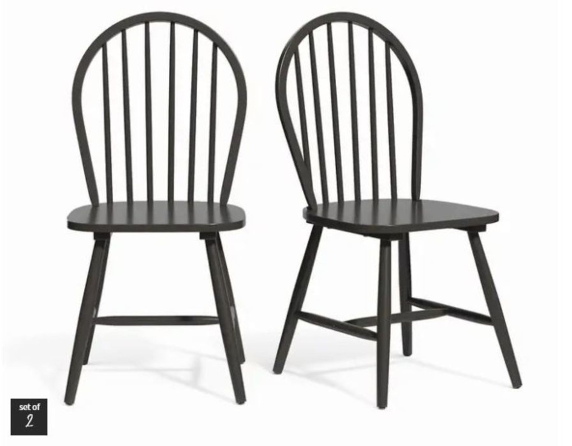 SET OF 2 WINDSOR SPINDLE BACK CHAIRS / RRP £175.00 / CUSOMER RETURN GRADE A