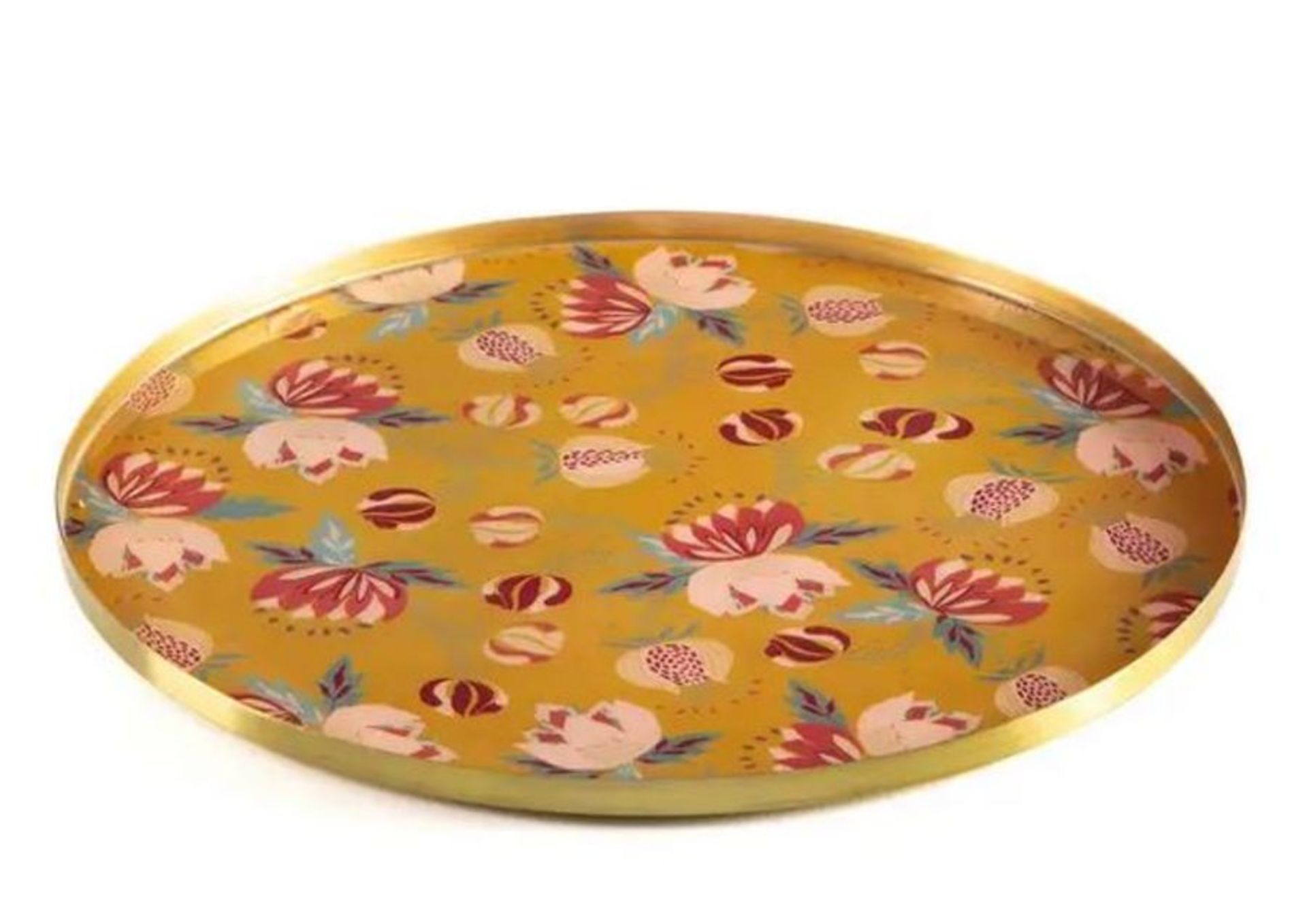 AMBRE ROUND TRAY / RRP £42.00 / CUSTOMER RETURN. GRADE B, SOME EDGE WEAR, SIGNS OF USE