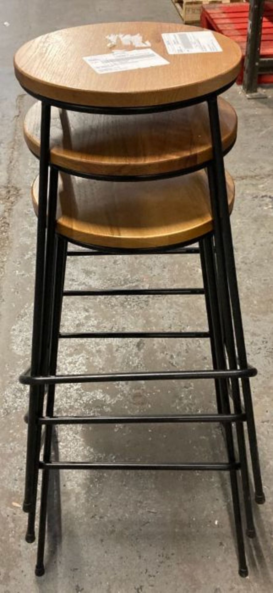 3 X METAL & WOOD STOOLS / CUSTOMER RETURNS