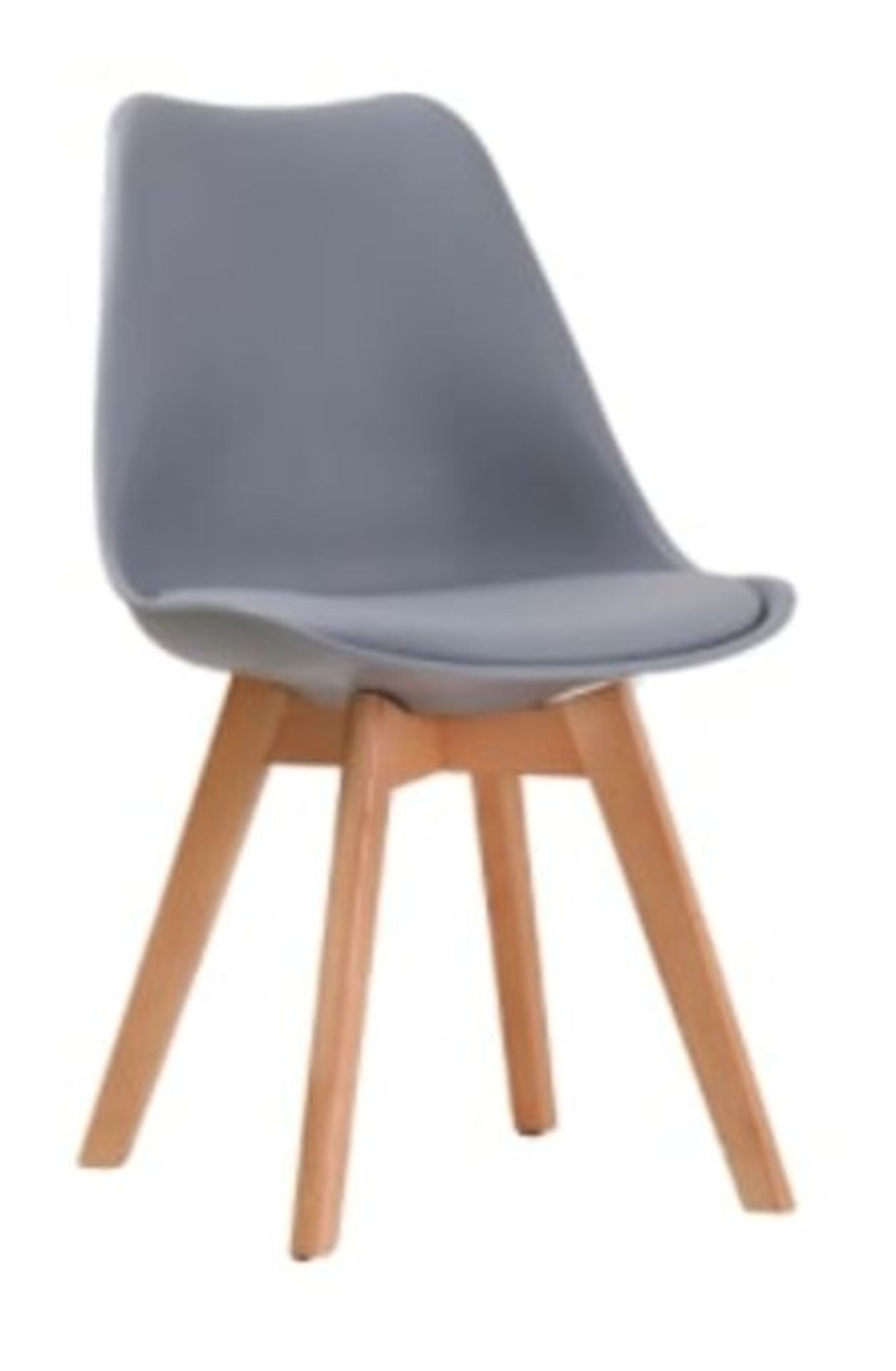 DEFINE LOUVRE CHAIR GREY PACK OF 2 / RRP £130.00 / CUSTOMER RETURN GRADE A