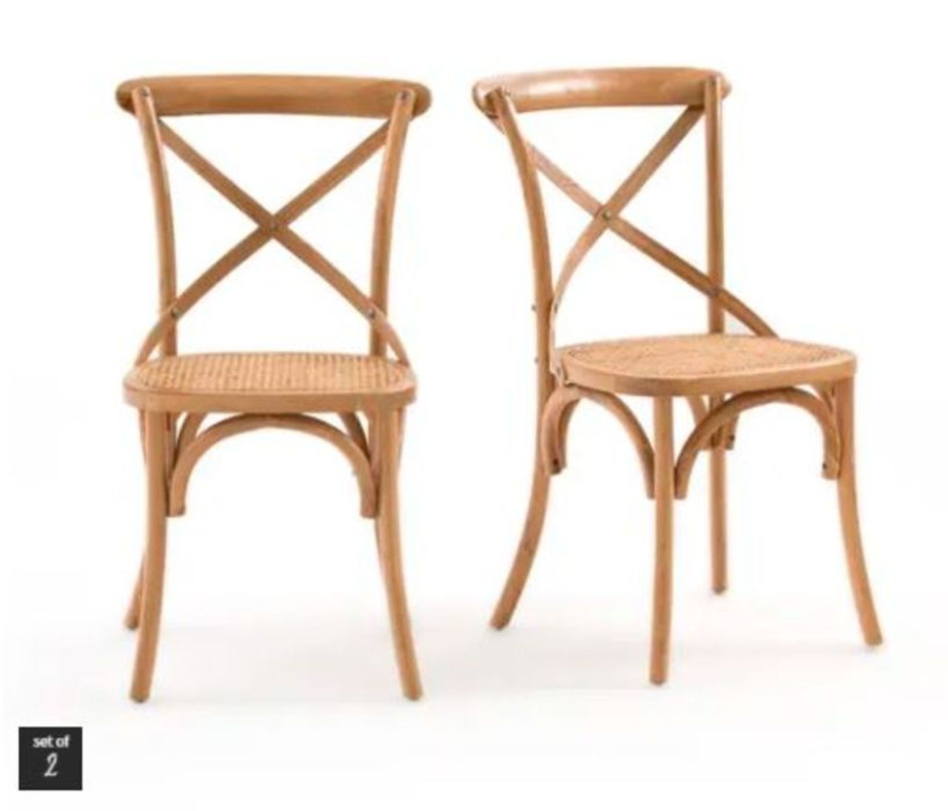 SET OF 2 CEDAK OAK & CANE CHAIRS / RRP £325.00 / CUSTOMER RETURN GRADE A