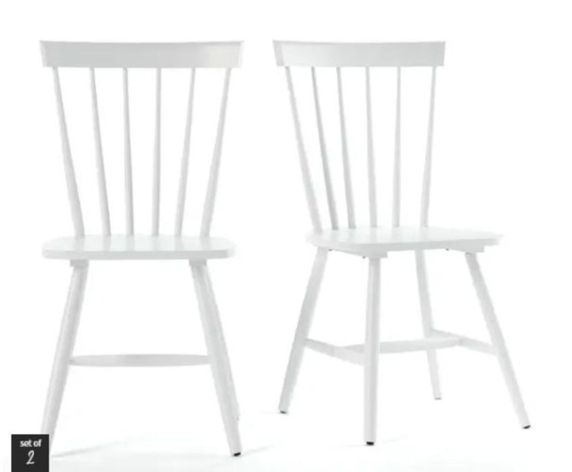 SET OF 2 JIMI SOLID WOOD SPINDLE-BACK CHAIRS / RRP £185.00 / GRADE A / CUSTOMER RETURN