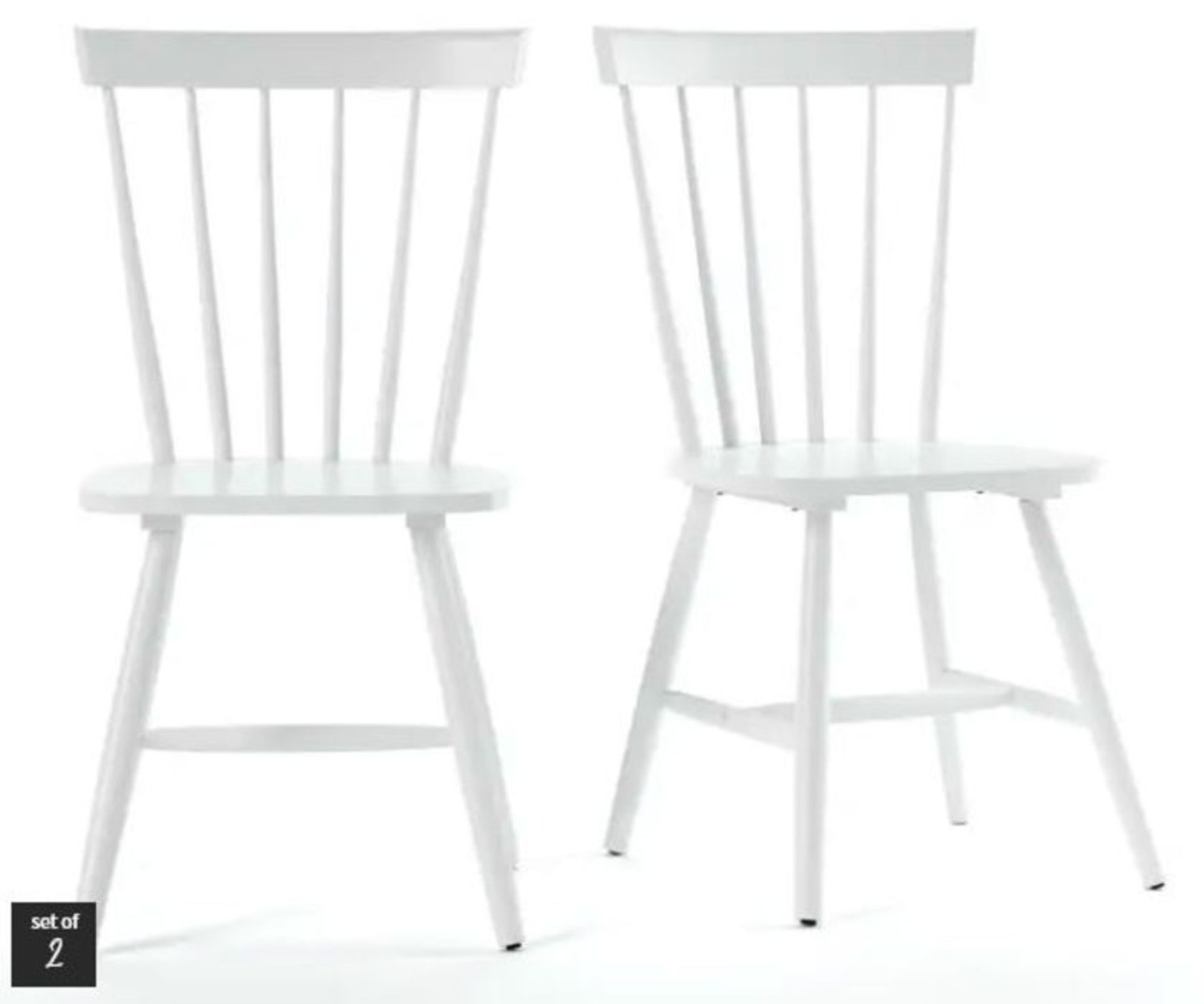 SET OF 2 JIMI SOLID WOOD SPINDLE-BACK CHAIRS / RRP £185.00 / CUSTOMER RETURN GRADE A