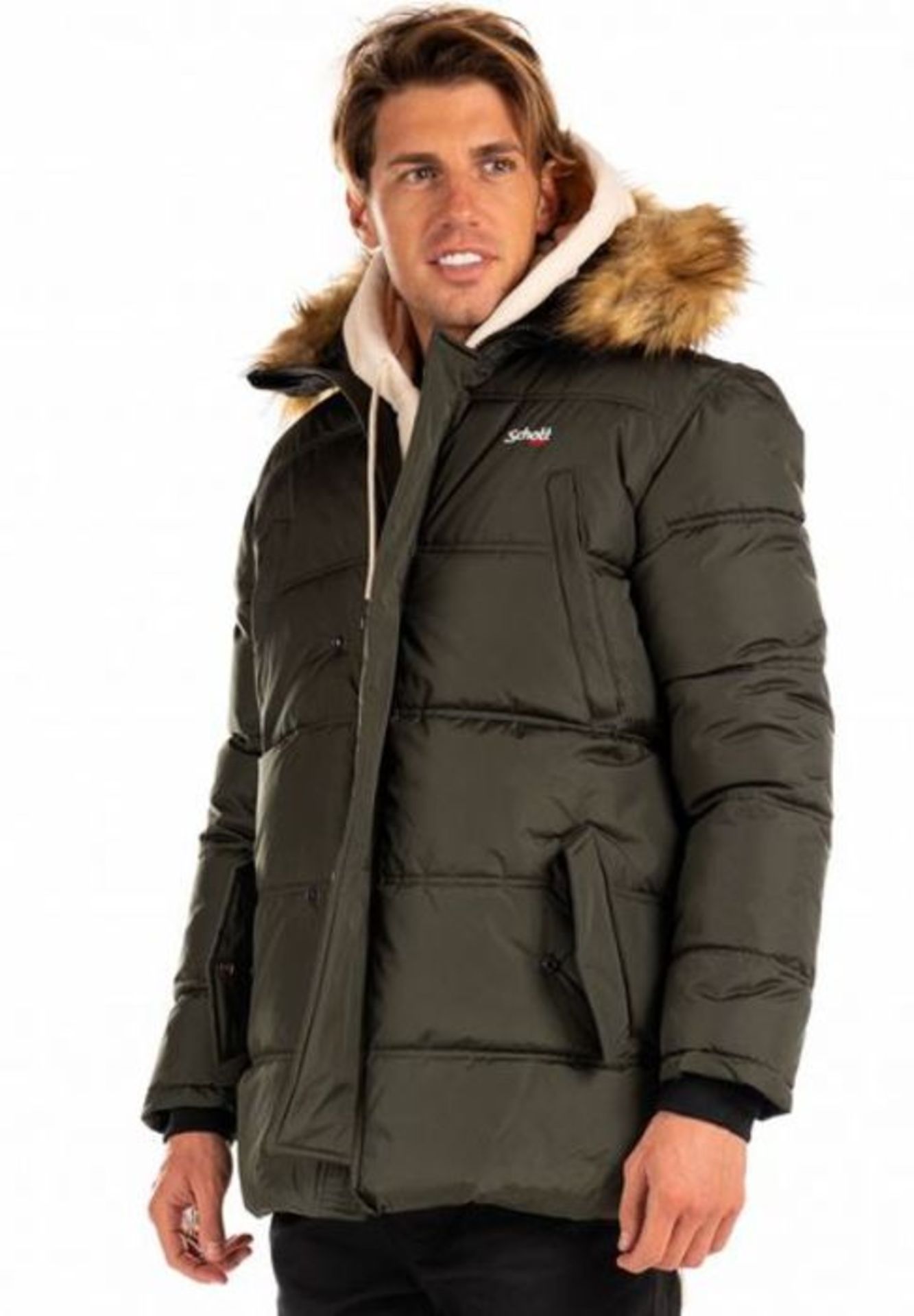 1 X MENS SCHOTT NYC AIRFUR JACKET IN XXL / KHAKI / RRP £150.00 / AS NEW WITH TAGS