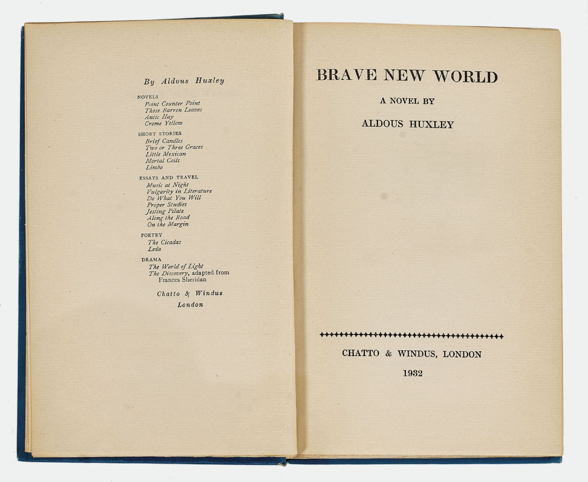 HUXLEY, ALDOUS: "Brave new world".