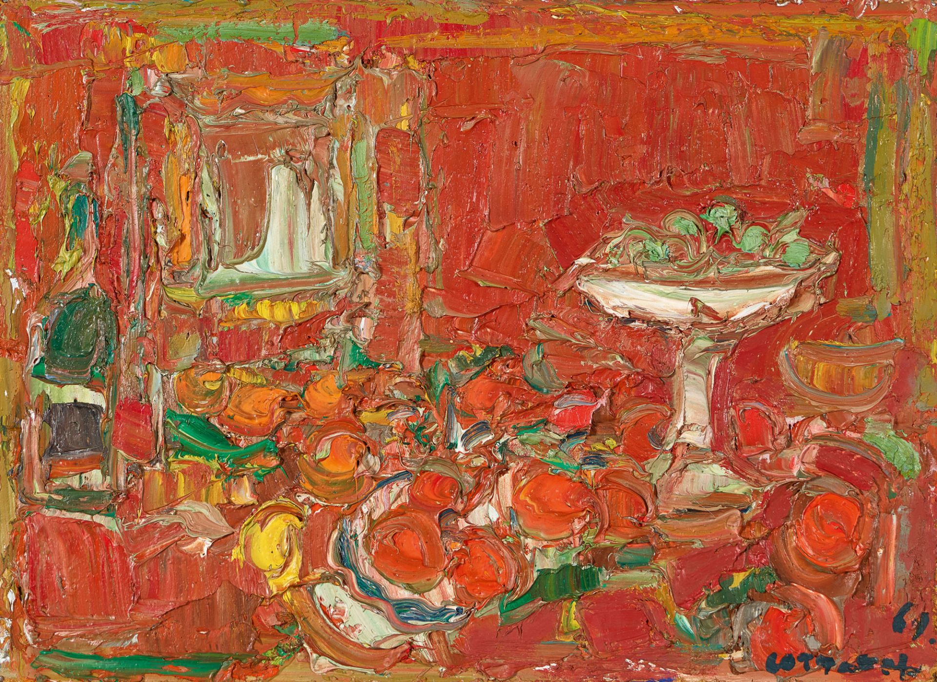 COTTAVOZ, ANDRÉ: "Nature morte rouge".