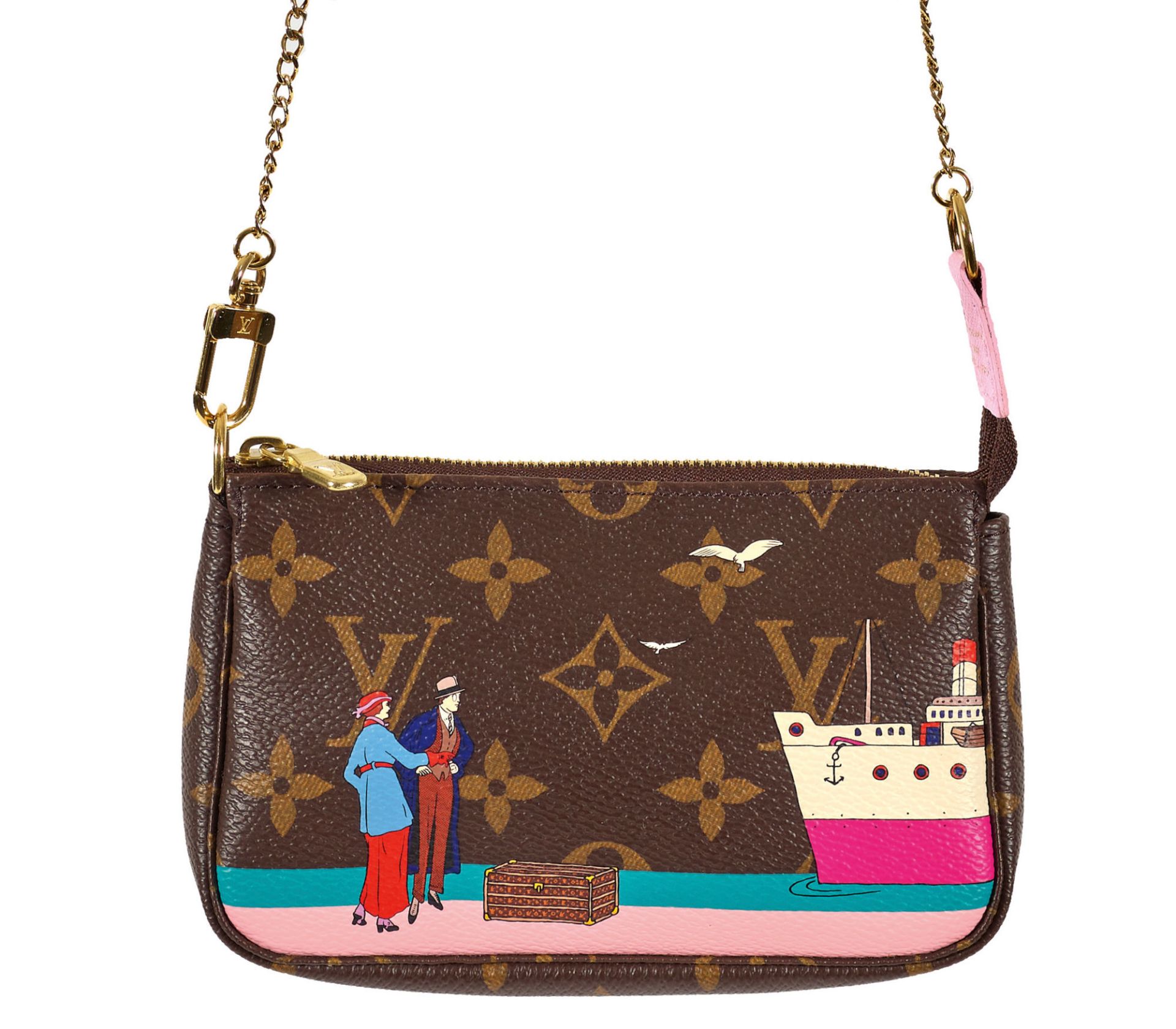 LOUIS VUITTON: Täschchen "Illustre Transatlantik Mini Pochette Rose Ballerine", 2016.