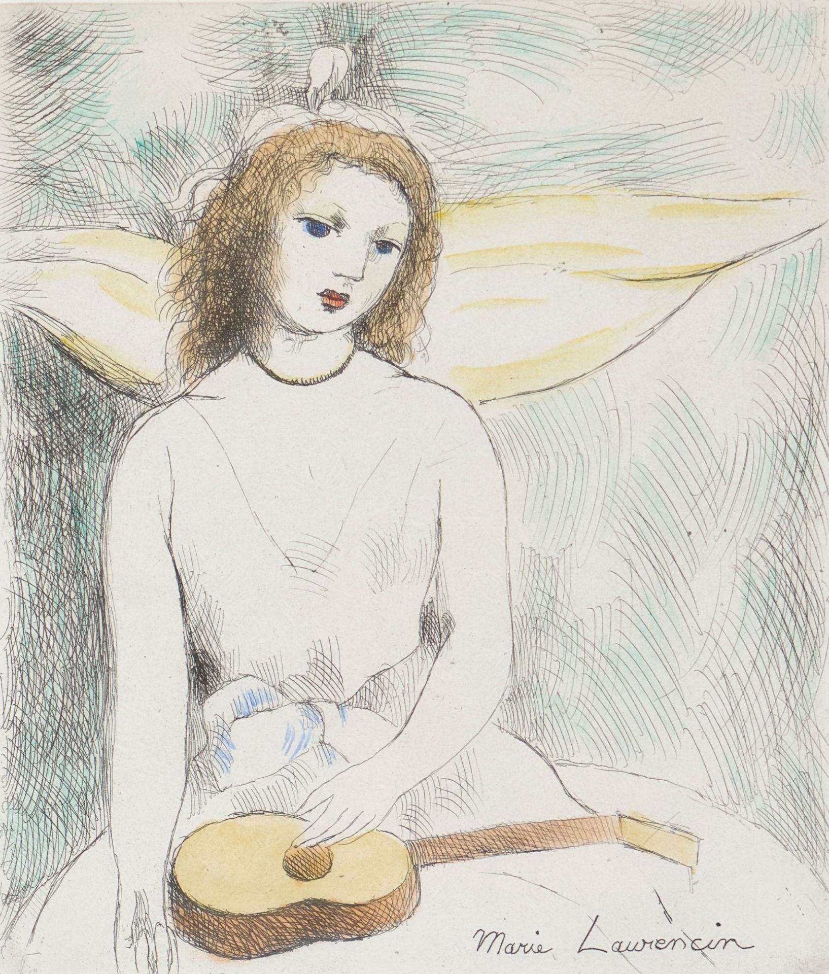 LAURENCIN, MARIE: "Jeune fille à la guitare".