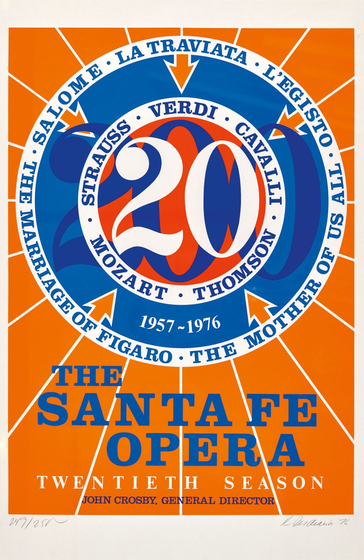 INDIANA, ROBERT (EIGTL. CLARK, ROBERT): "The Santa Fe Opera".