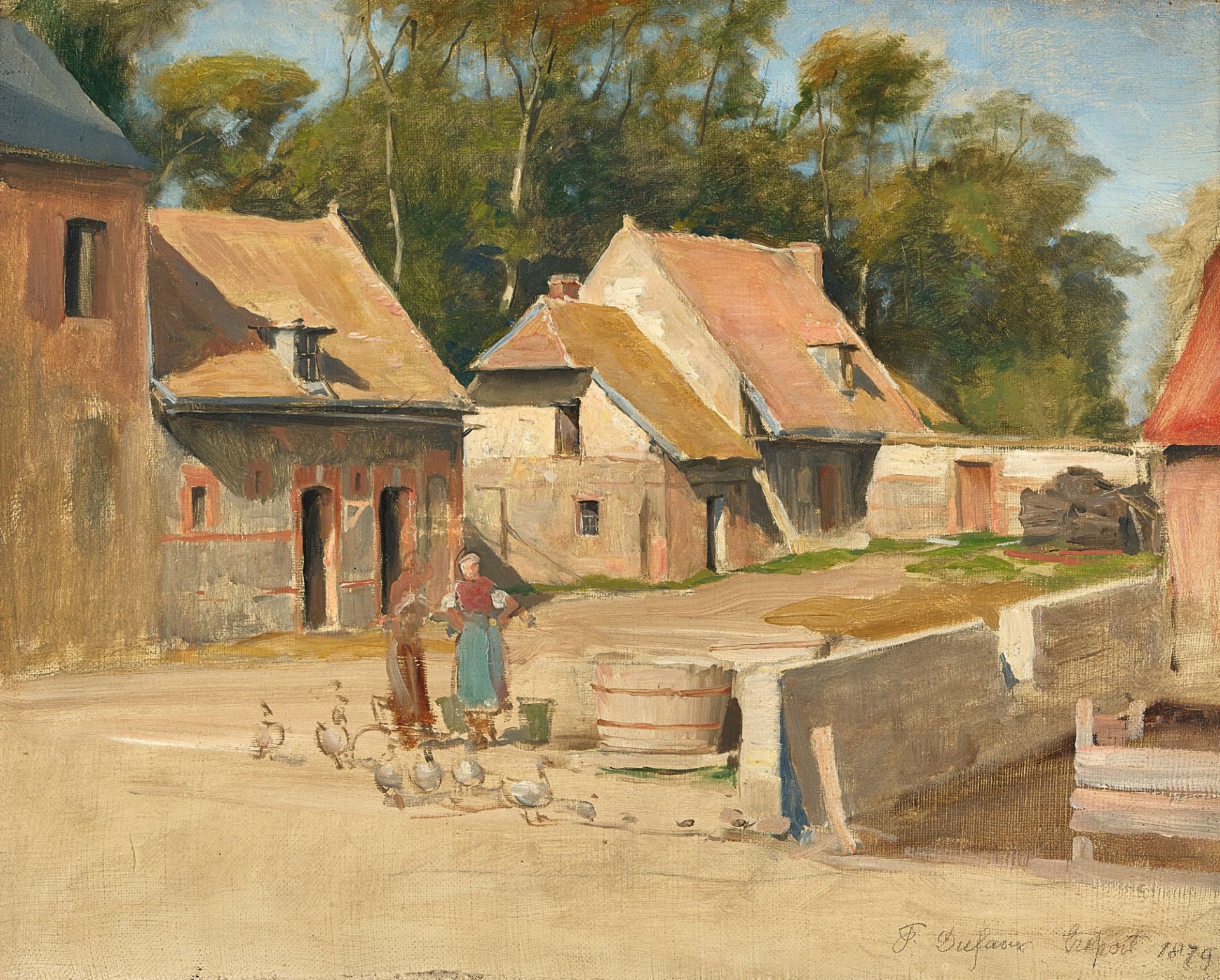 DUFAUX, AUGUSTE FRÉDÉRIC: "Ferme au Tréport".