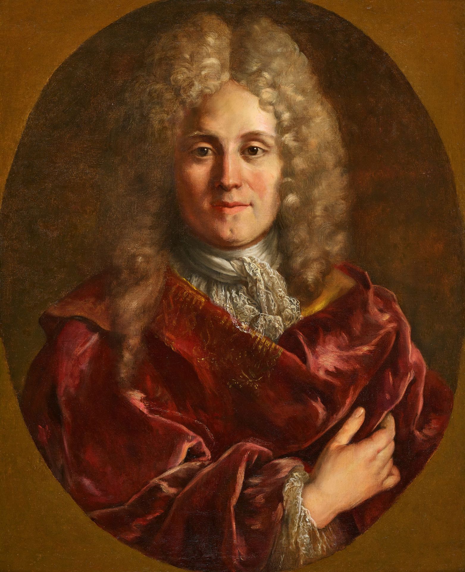 OUDRY, JEAN BAPTISTE, In der Art - Manner of: Portrait d'un gentilhomme en habit rouge.