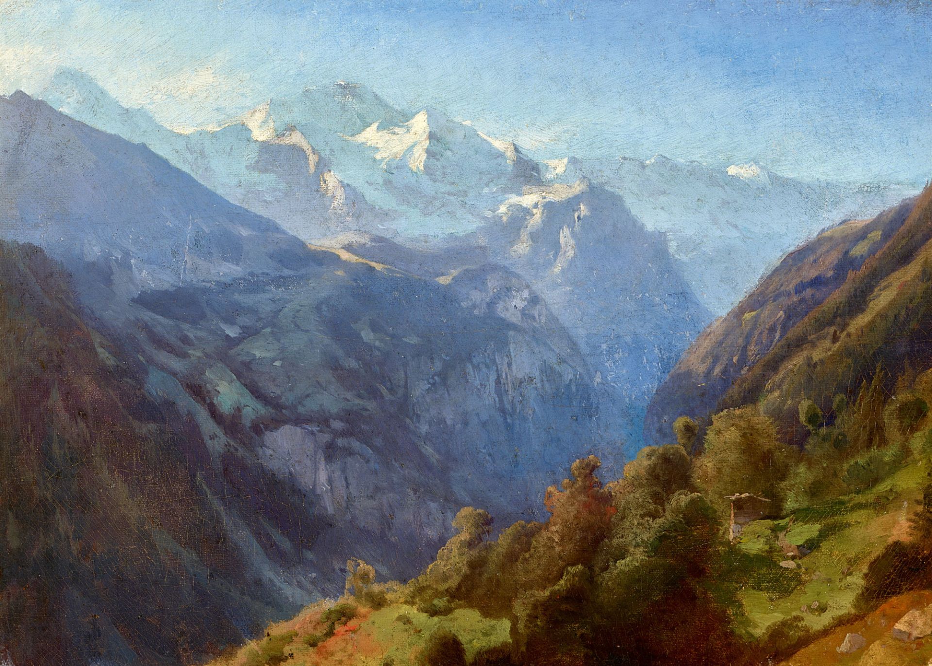 CALAME, ALEXANDRE: "La Jungfrau au matin".