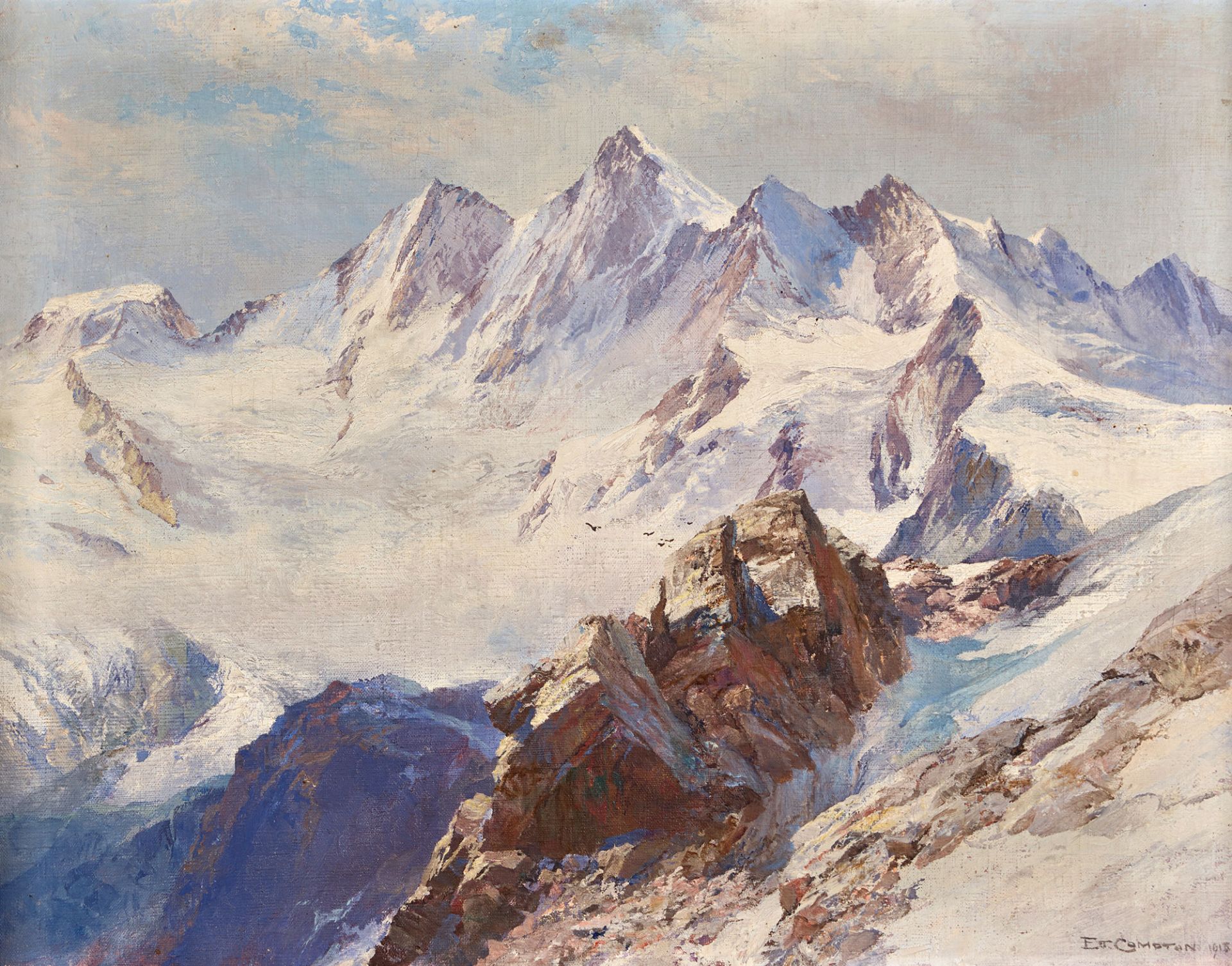 COMPTON, EDWARD THEODORE: Die Mischabelkette oberhalb von Saas-Fee.