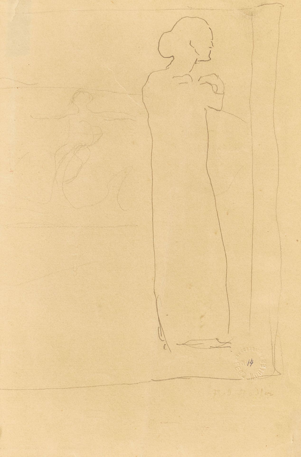 HODLER, FERDINAND: Figurenstudie zu "Eurythmie mit weiblichen Figuren".