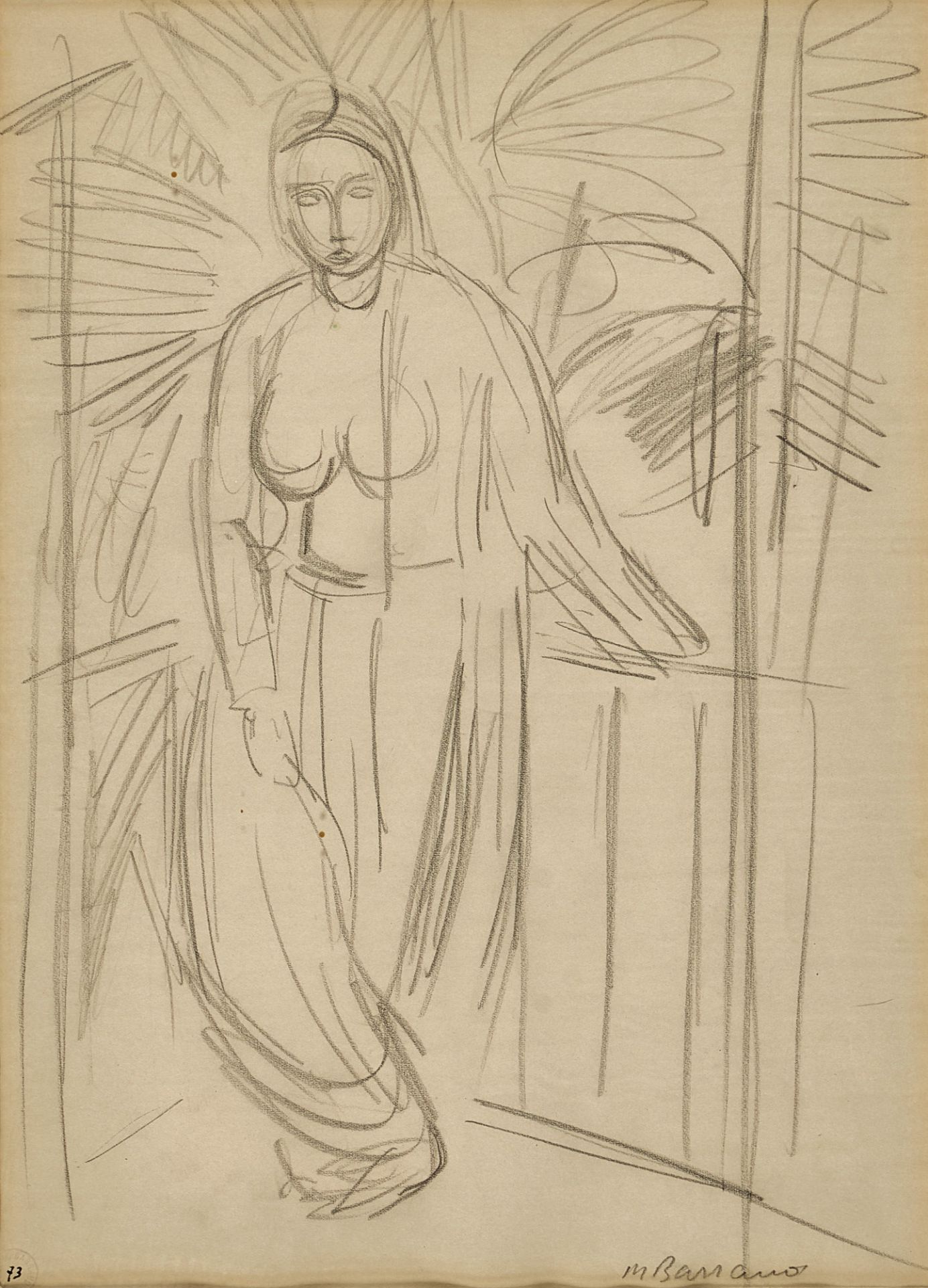 BARRAUD, MAURICE: Femme sur un balcon.