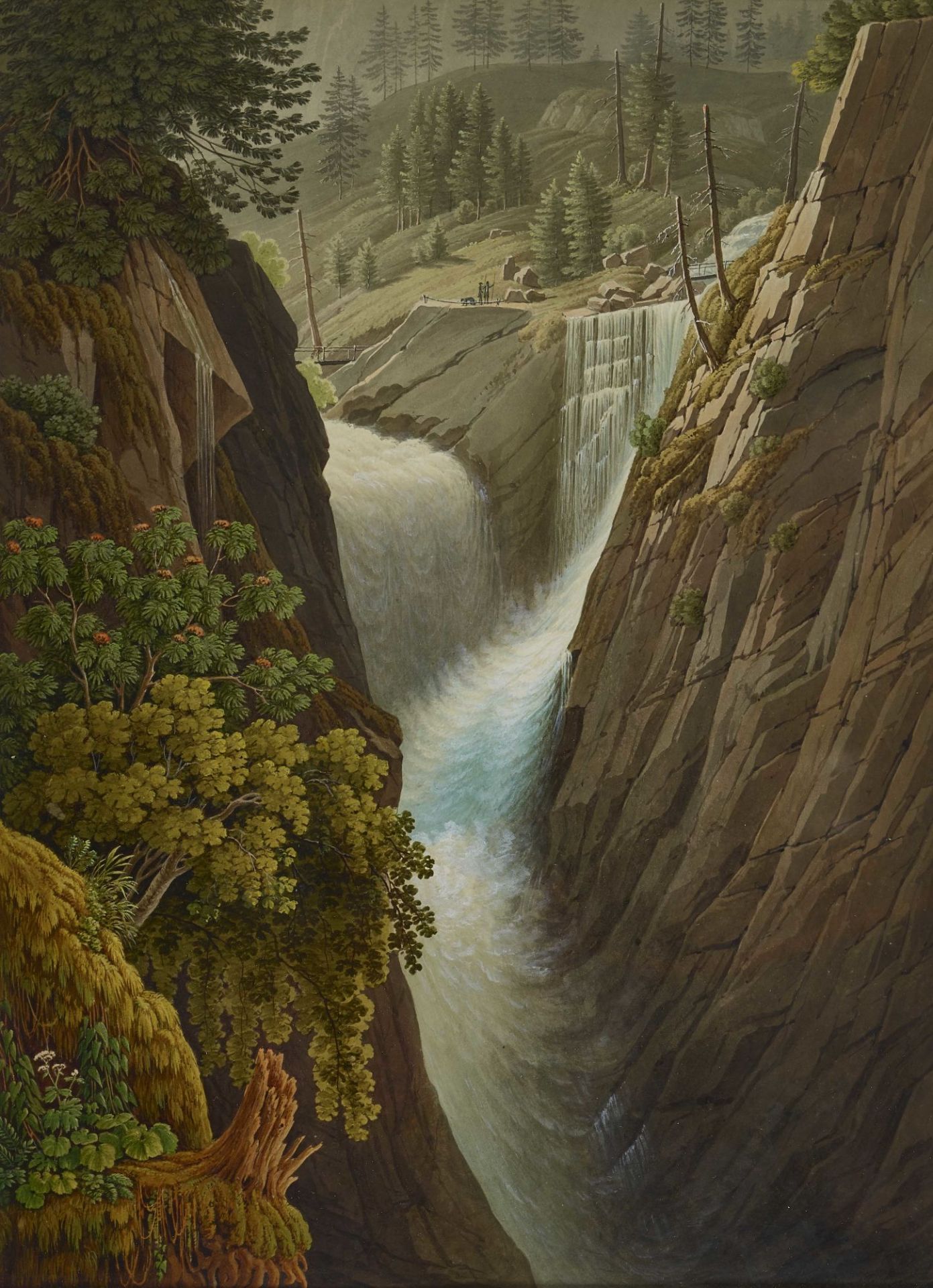 BIRMANN, SAMUEL: Paar Ansichten mit Wasserfall. - Image 3 of 3