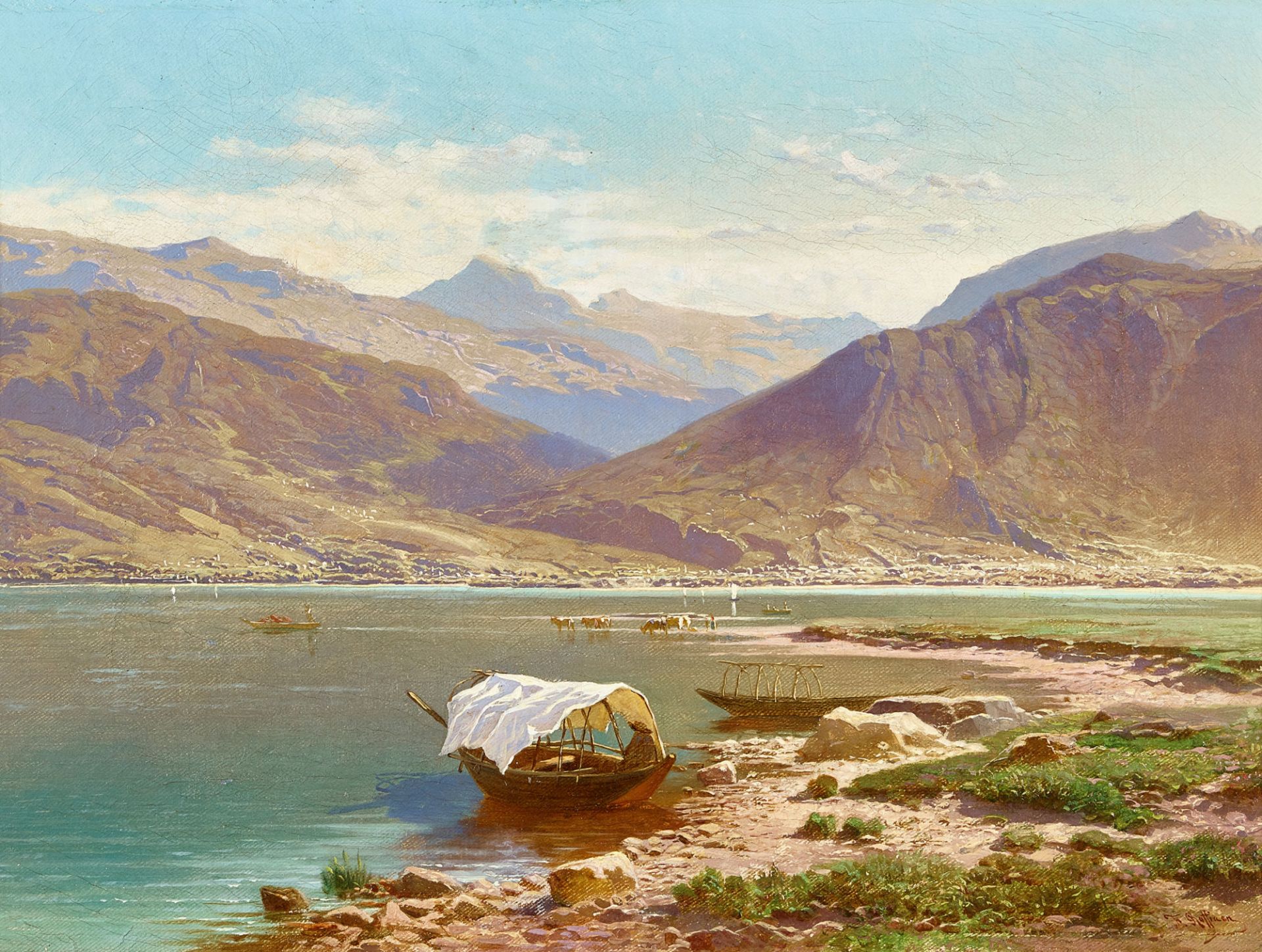 ROFFIAEN, JEAN FRANÇOIS XAVIER: "Vue prise au bord du Lac Majeur".