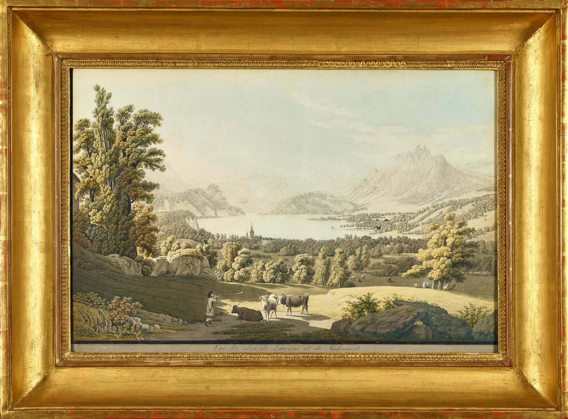 BIEDERMANN, JOHANN JAKOB, BIRMANN, PETER: "Vue du Lac de Lucerne et de Kussnacht". - Bild 2 aus 2