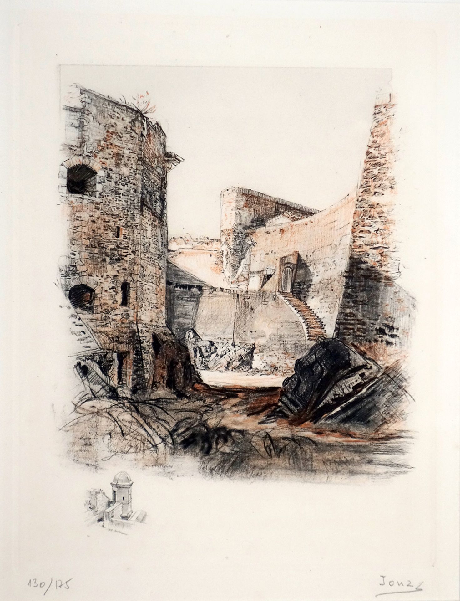 Charles Jouas (1866–1942): Bayonne-Porte de Mousserolles/Collioure-Fossés du chateau des Templiers - Bild 2 aus 2