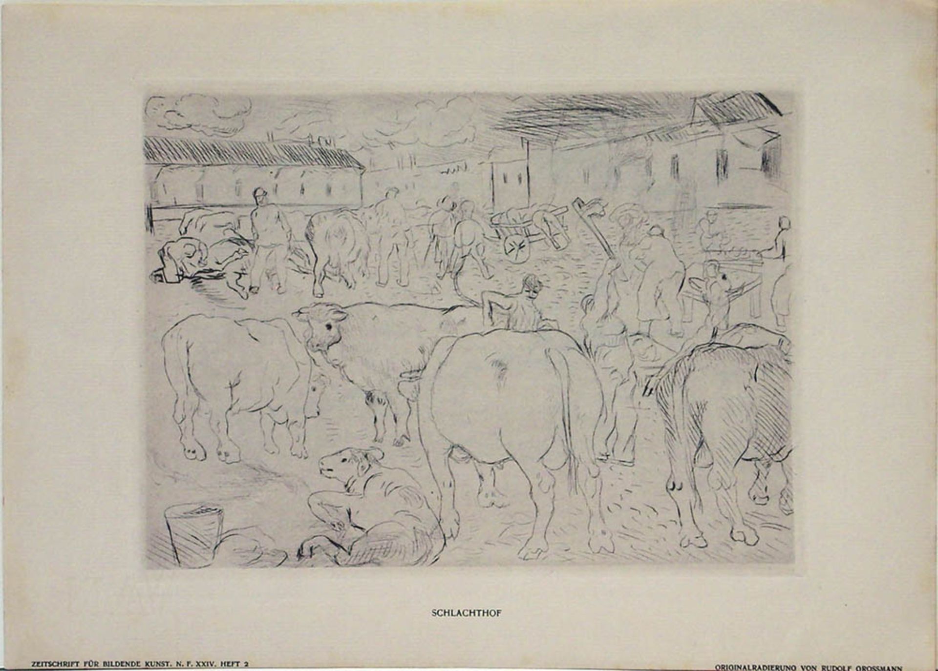 Rudolf Grossmann (1882–1941): Jahrmarkt / Schlachthof