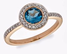 Blautopas-Brillant-Ring