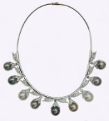 Perlen-Brillant-Collier, Italien Ende 20. Jh.