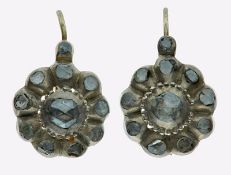 Paar Diamant-Ohrringe um 1900
