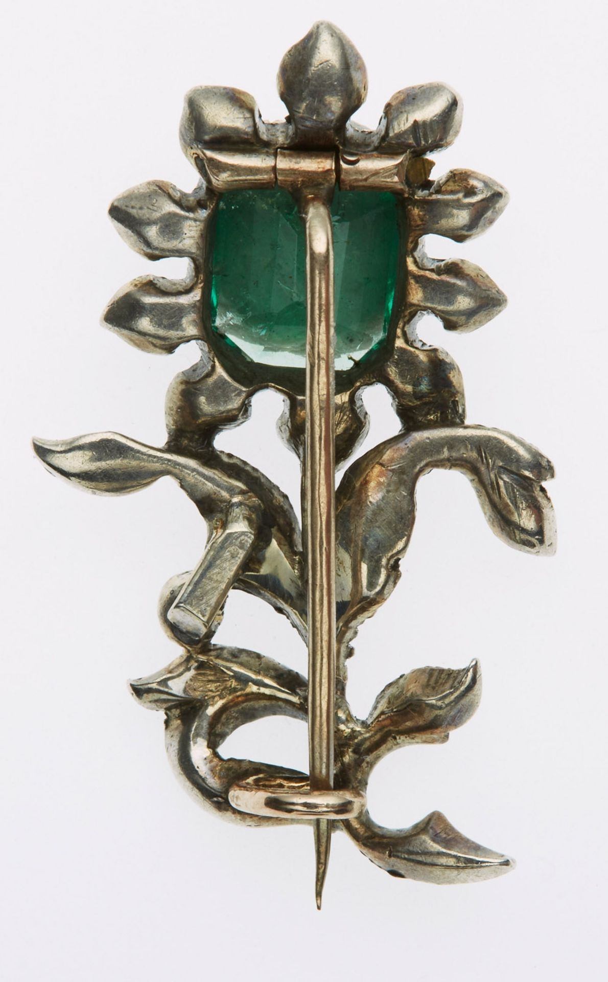 Smaragd-Blumen-Nadel um 1890 - Image 2 of 2