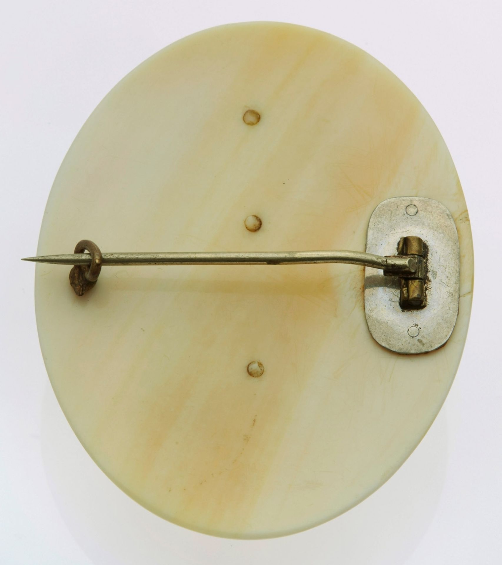 2 versch. ovale Elfenbein-Kamee-Broschen - Image 3 of 5