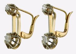 Paar Diamant-Ohrringe um 1900