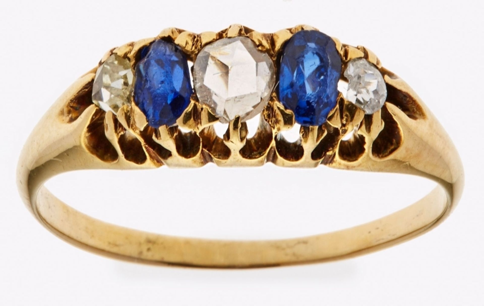 Kl. Saphir-Diamant-Ring um 1900