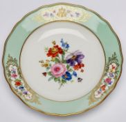 Teller mit Blumendekor und Monogramm, Meissen um 1900.