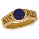Antiker Lapislazuli-Gold-Ring wohl Byzantinisch 7. - 9. Jh.